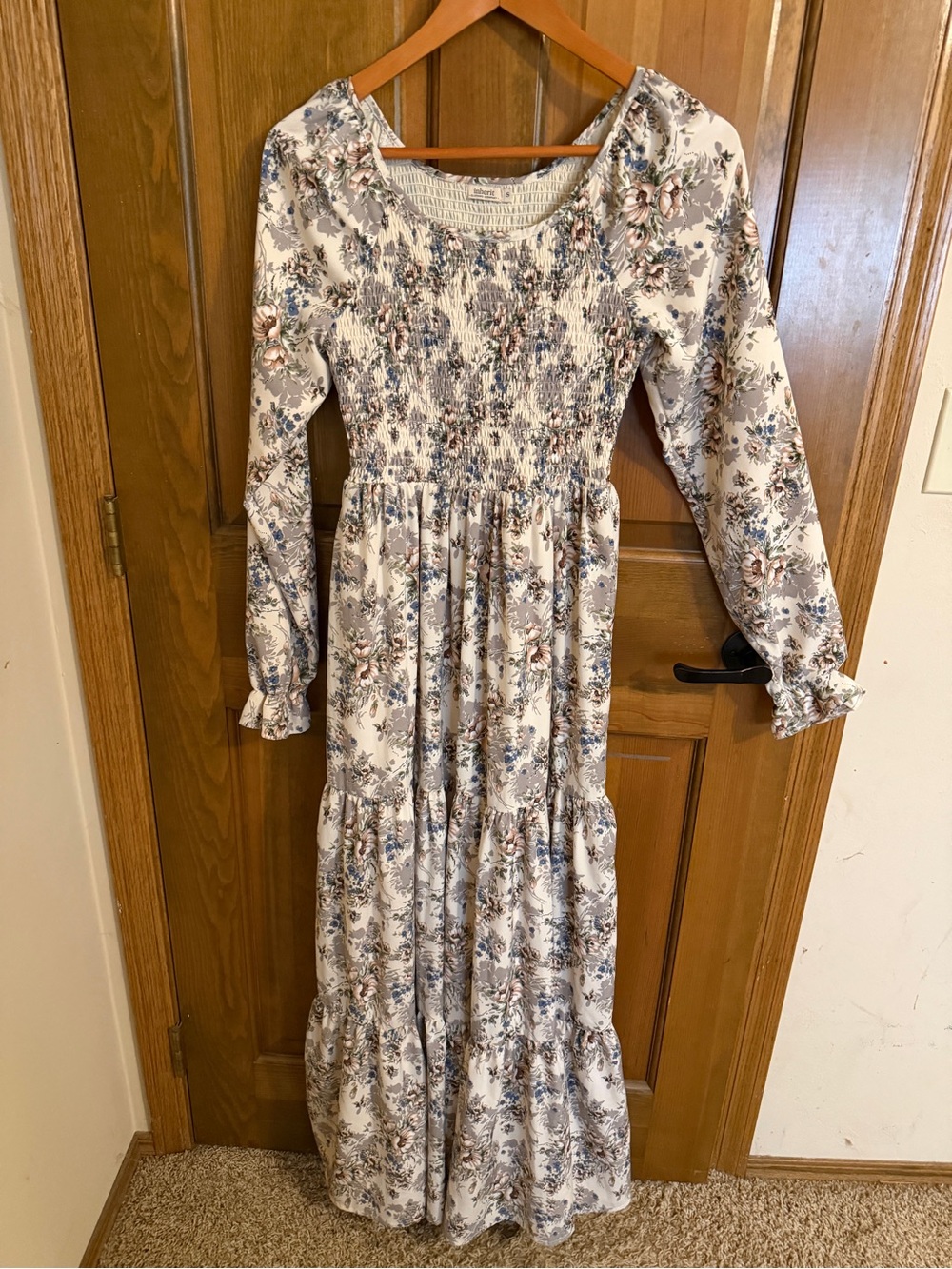 Inherit Clothing Company Modest Vintage-Style Floral Tiered Smocked Maxi Dress S
